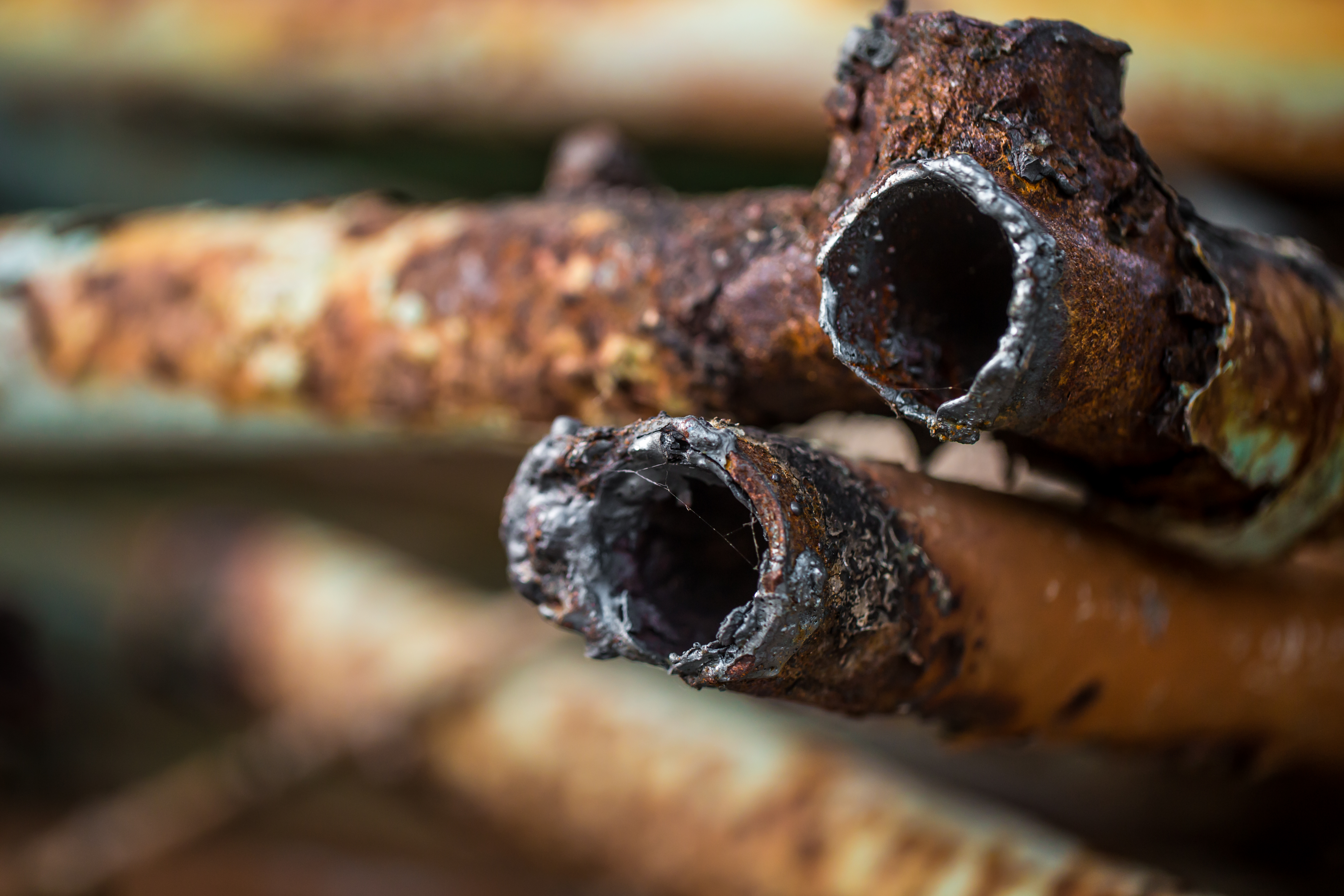 Corroded pipe removed during a repipe