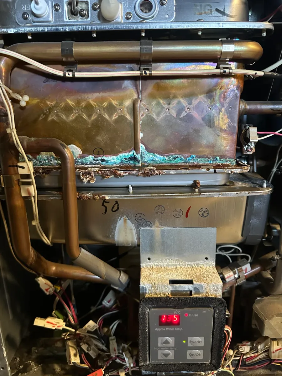 Tankless water heater damage