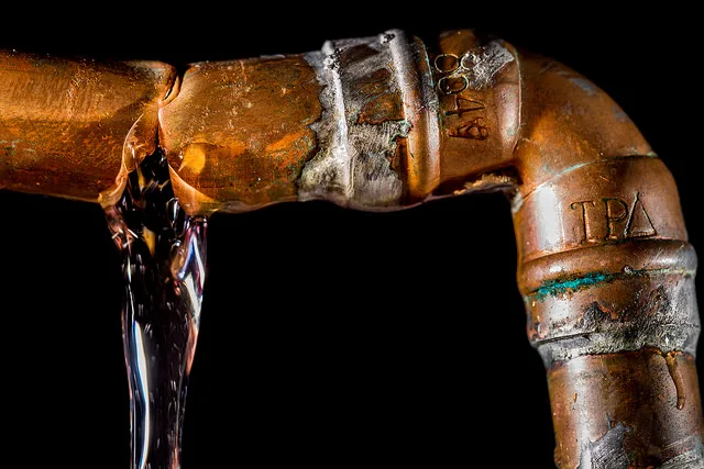 Water line break excavation
